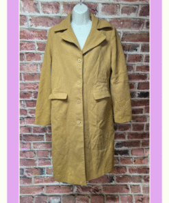 Club A Andrea Overcoat 10 | Vintage 70s Tan Wool Wide Lapel Lined Quiet Luxury