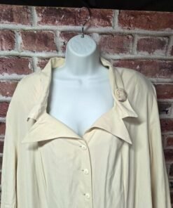 Alternative view of WR II Vintage Midi Dress 20 | Made in USA Cream Long Sleeve Cottagecore Retro