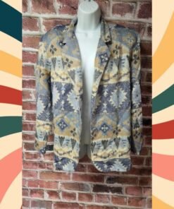 Streetwear Aztec Blazer S | Vintage 80s Southwestern Padded Shoulder Jacket