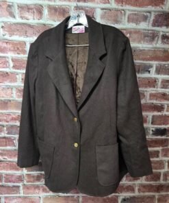 Trissis Blazer Jacket 44 | Vintage 90s Brown Wool Blend Single Breasted