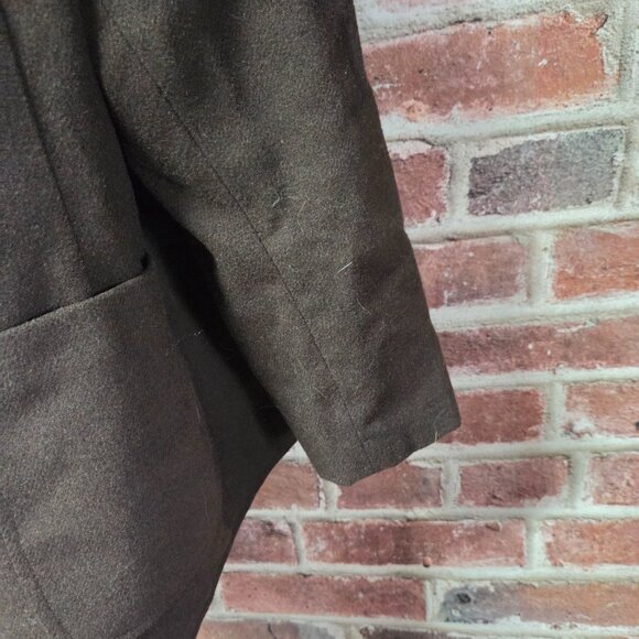 Trissis Blazer Jacket 44 | Vintage 90s Brown Wool Blend Single Breasted - Image 3