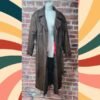 Pelle Cuir Leather Coat M | Vintage 80s Brown Double Breasted Trench