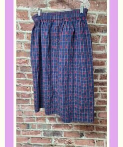 Melhart Designs Plaid Skirt M L | Vintage 80s Red Blue Academia Coquette Preppy