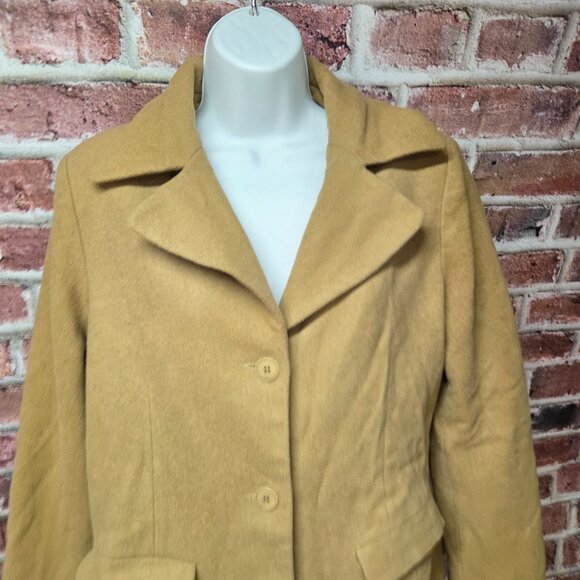 Club A Andrea Overcoat 10 | Vintage 70s Tan Wool Wide Lapel Lined Quiet Luxury - Image 2