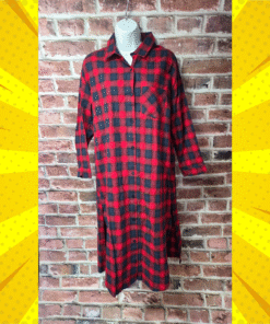 Vintage Y2K Women's CASTING LA Plaid Flannel Shirt Dress Medium