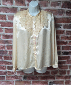 Vintage Women's MAPSAY NEW YORK Button Down Beaded Shirt Blouse Size XL