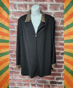 Vintage 90s DANA KAY Animal Print Accent Blazer Jacket XL