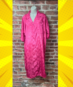 Vintage 80s Women's EJL Button Up Satin Nightgown House Coat One Size