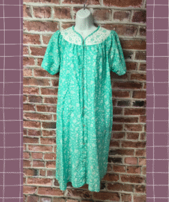 Vintage 80s KELLY REED Floral Short Sleeve House Dress Medium