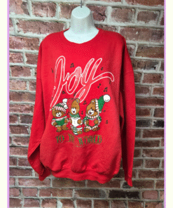 Vintage Unisex JOY TO THE WORLD Winter Sweatshirt 2XL