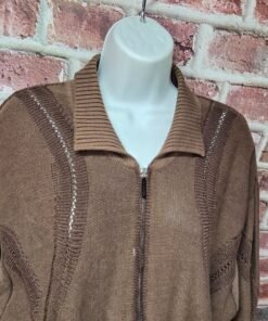 Alternative view of Umberto Bilancioni Cardigan XL | Vintage Italian Knit Brown Sweater Quiet Luxury
