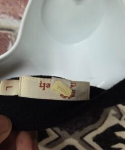 Alternative view of Aryeh Tribal Sweater Dress L | Vintage Boho Tunic Top Geometric Black Knit