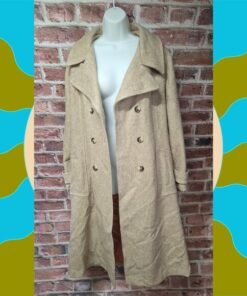 Montgomery Ward Overcoat 46R | Vintage Double Breasted Classic Khaki