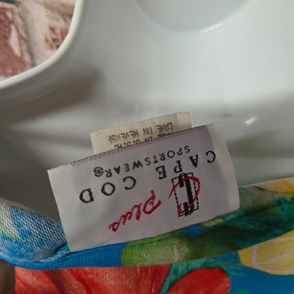 Vintage 80s Women's CAPE COD Floral Fruit Button Down Blouse Top 22W - Image 7