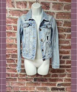 Alternative view of Vintage Y2K Women's MUDD Distressed Cropped Denim Jean Jacket Small