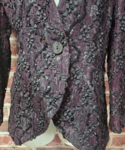 Alternative view of Vintage 90s Women's CATHY HARDWICK Sequin Texture Blazer Jacket Medium