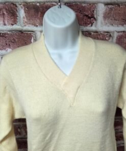 Alternative view of Vintage 70s Women's BUREAN HOLLOWAY Irish Wool V Neck Sweater Size 34 XS