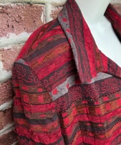 Alternative view of Alfred Dunner Vintage Aztec Cardigan | Women’s 24W | Red Open Front Jacket